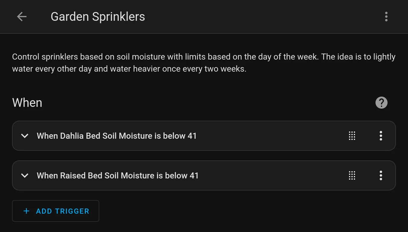 Screenshot of triggers